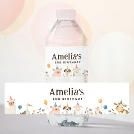 ファームガール誕生日ウォーターボトルラベル ペットボトルラベル