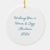 ファームクリスマスに美しい茶色の馬 セラミックオーナメント (裏面)