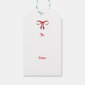 ファームクリスマスレッドヴィンテージトラック、かわいい動物 ギフトタグ (裏面)