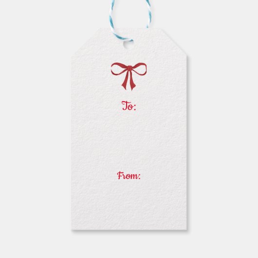 ファームクリスマスレッドヴィンテージトラック、かわいい動物 ギフトタグ (裏面)