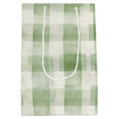 ファームグリーンクリームプレイドブライダルシャワー ミディアムペーパーバッグ (裏面)