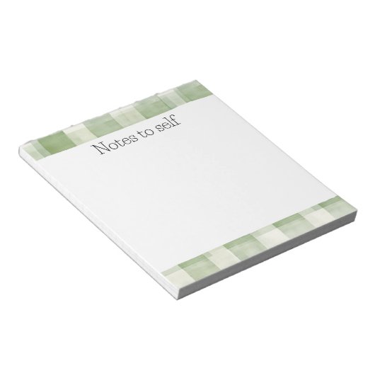 ファームグリーンクリームプレイド ノートパッド (アングル)