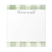 ファームグリーンクリームプレイド ノートパッド (正面)