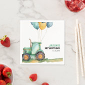 ファームグリーントラクター誕生日 スタンダードカクテルナプキン (インサイチュ)