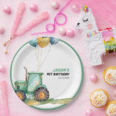 ファームグリーントラクター誕生日 ペーパープレート (パーティー)