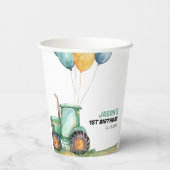ファームグリーントラクター誕生日 紙コップ (裏面)