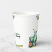 ファームグリーントラクター誕生日 紙コップ (左)