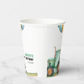 ファームグリーントラクター誕生日 紙コップ (右)