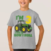 ファームグリーントラクター3rd誕生日パーティー農家ボーイ tシャツ (正面)