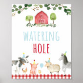 ファームグリーンリーウォーターリングホール誕生日標識 ポスター (正面)