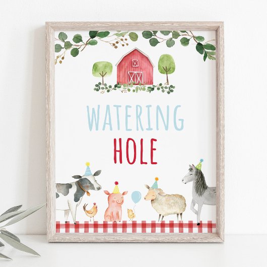 ファームグリーンリーウォーターリングホール誕生日標識 ポスター