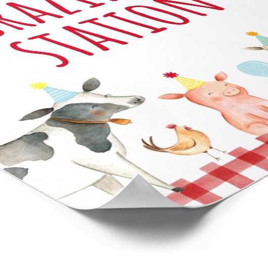 ファームグリーンリーグレージングステーション誕生日フードサイン ポスター (角)