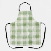 ファームグリーン・クリーム・チェック柄のブライズシャワー エプロン (正面)
