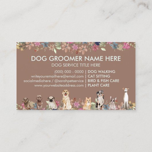 ファームグレイハウンドプードルオージープグコーギドッグス 名刺 (裏面)