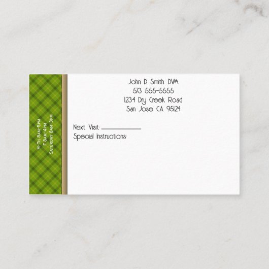 ファームコールおもしろい牛獣医院 名刺 (裏面)