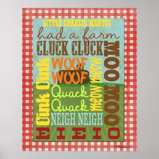 ファームサブウェイアートポスター – Old MacDonald Had a Farm ポスター (正面)