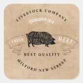 ファームショップの食肉会社の中小企業 スクエアシール (正面)