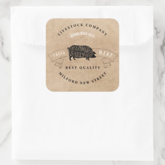 ファームショップの食肉会社の中小企業 スクエアシール (バッグ)