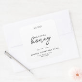 ファームショップはちみつ瓶ラベル小規模企業 スクエアシール (封筒)