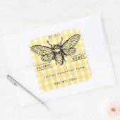 ファームショップはちみつ瓶ラベル小規模企業 スクエアシール (封筒)