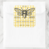 ファームショップはちみつ瓶ラベル小規模企業 スクエアシール (バッグ)
