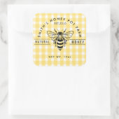 ファームショップはちみつ瓶ラベル小規模企業 スクエアシール (バッグ)