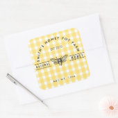 ファームショップはちみつ瓶ラベル小規模企業 スクエアシール (封筒)