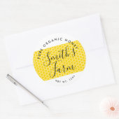 ファームショップはちみつ瓶ラベル小規模企業 ラウンドシール (封筒)