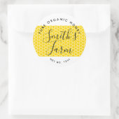 ファームショップはちみつ瓶ラベル小規模企業 ラウンドシール (バッグ)