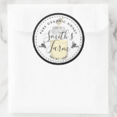 ファームショップはちみつ瓶ラベル小規模企業 ラウンドシール (バッグ)