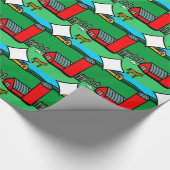 ファームシーンホースバーンパスチュアマンガスケッチ ラッピングペーパー (角)