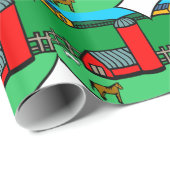 ファームシーンホースバーンパスチュアマンガスケッチ ラッピングペーパー (ロールコーナー)