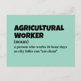 ファームジョユーモアのあるブの定義 – 農業労働者 シーズンポストカード