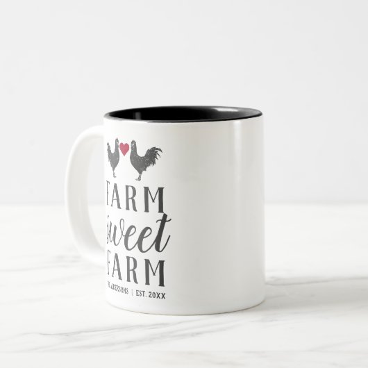 ファームスウィートパーソナライズされたファーム ツートーンマグカップ (正面左)