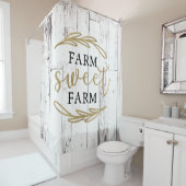 ファームスウィートファームホワイトウッドカントリーファームハウス シャワーカーテン (インサイチュ)