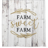 ファームスウィートファームホワイトウッドカントリーファームハウス シャワーカーテン (正面)