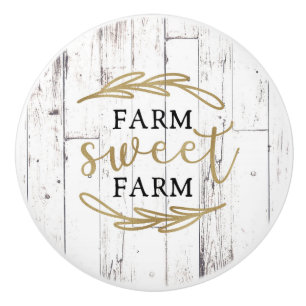 ファームスウィートファームホワイトウッドカントリーファームハウス セラミックノブ