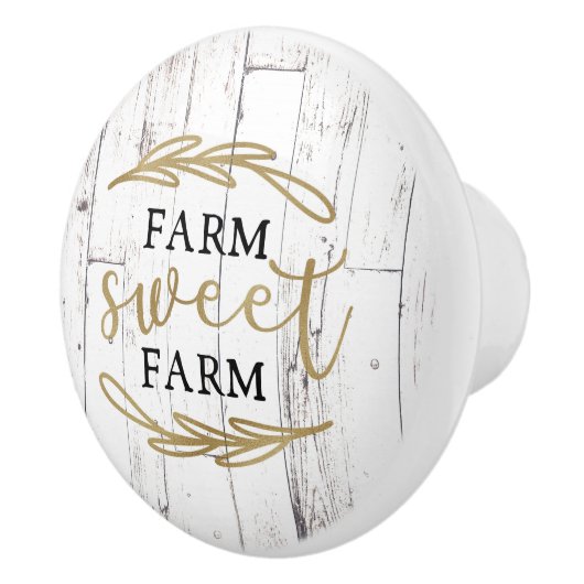 ファームスウィートファームホワイトウッドカントリーファームハウス セラミックノブ (右)