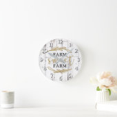 ファームスウィートファームホワイトウッドカントリーファームハウス ラウンド壁時計 (ホーム)