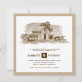 ファームスキッチクラフト紙素朴結婚式招待状 招待状 (正面)