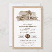 ファームスキッチクラフト紙素朴結婚式招待状 招待状 (正面)