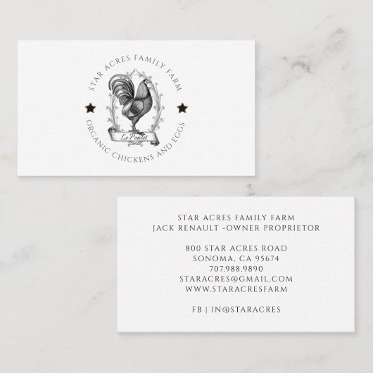 ファームスクアオーガニックービジネスカード 名刺 (正面/裏面)