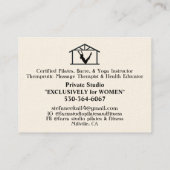 ファームスタジオピラティス&フィットネスヨガ 名刺 (裏面)