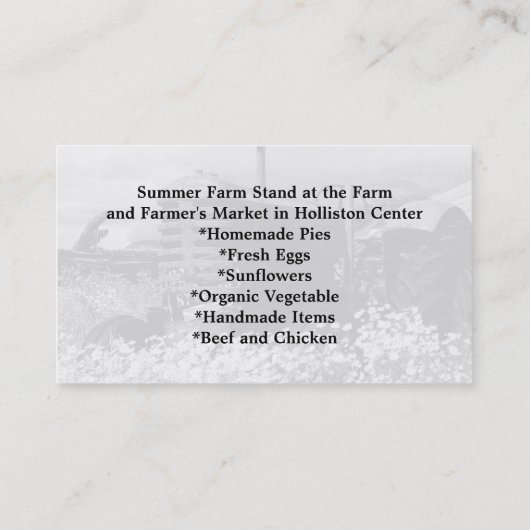 ファームスタンドファーマーズマーケット事業 名刺 (裏面)