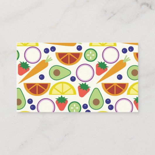 ファームスタンドCSA農家市場のモダン外観 名刺 (裏面)