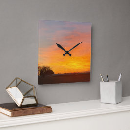 ファームステッドサンセット スクエア壁時計