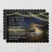 ファームストリングライツバ素朴ーン結婚式招待状 招待状 (正面/裏面)