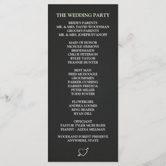 ファームストリングライツバ素朴ーン結婚式 プログラム (裏面)