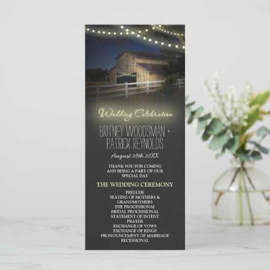 ファームストリングライツバ素朴ーン結婚式 プログラム (スタンド正面)