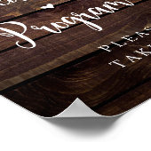 ファームストリングライト、ダークウッド、結婚式 プログラム ポスター (角)